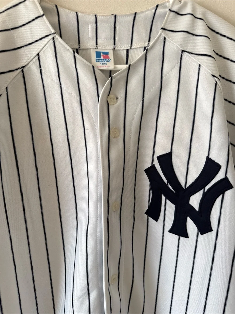 Boy’s Russell Athletics Jason Giambi #25 NY Yankees MLB Jersey Sz Youth L - RARE
